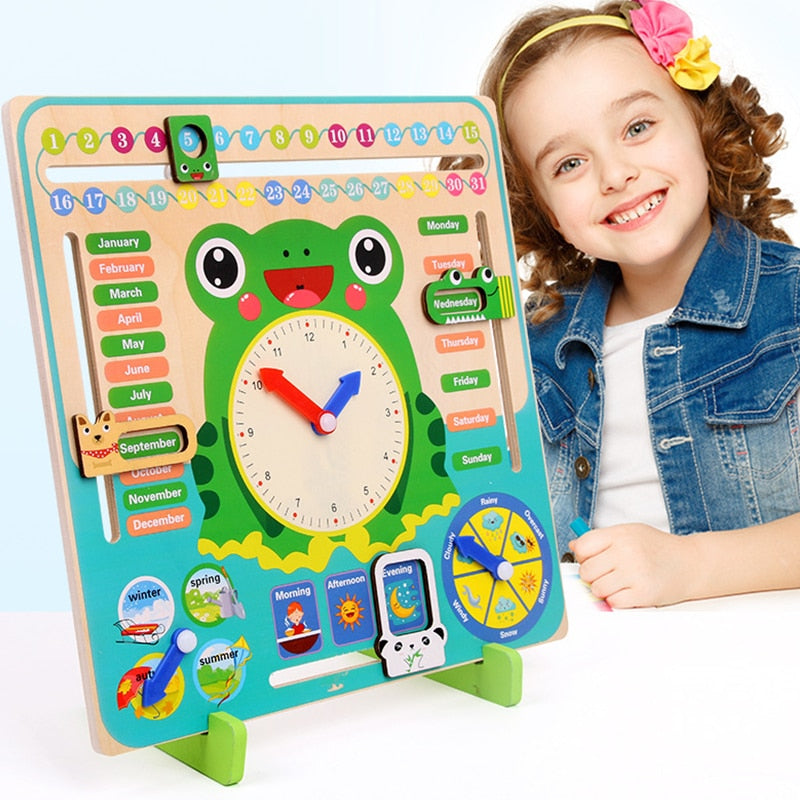 Wooden Toy Clock Calendar & Weather Learning Board by HitMyNeed