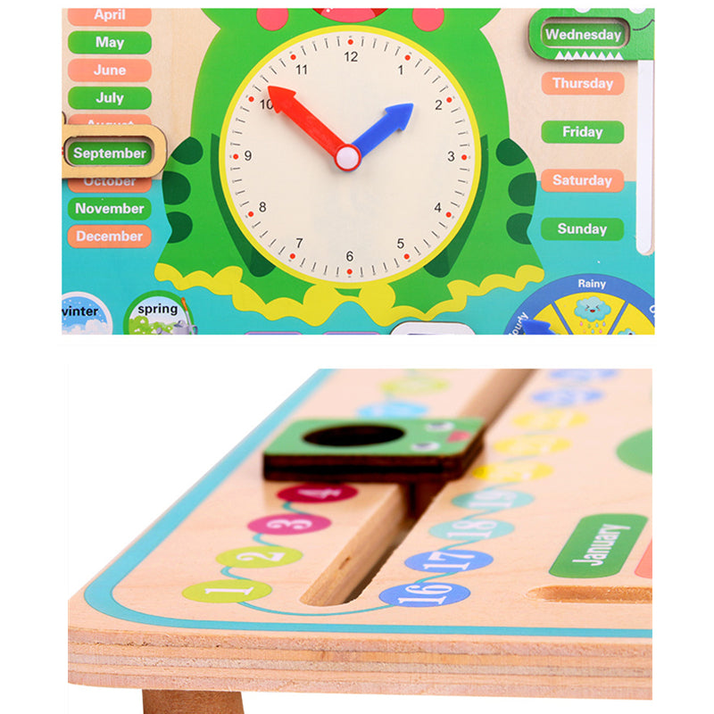 Wooden Toy Clock Calendar & Weather Learning Board by HitMyNeed