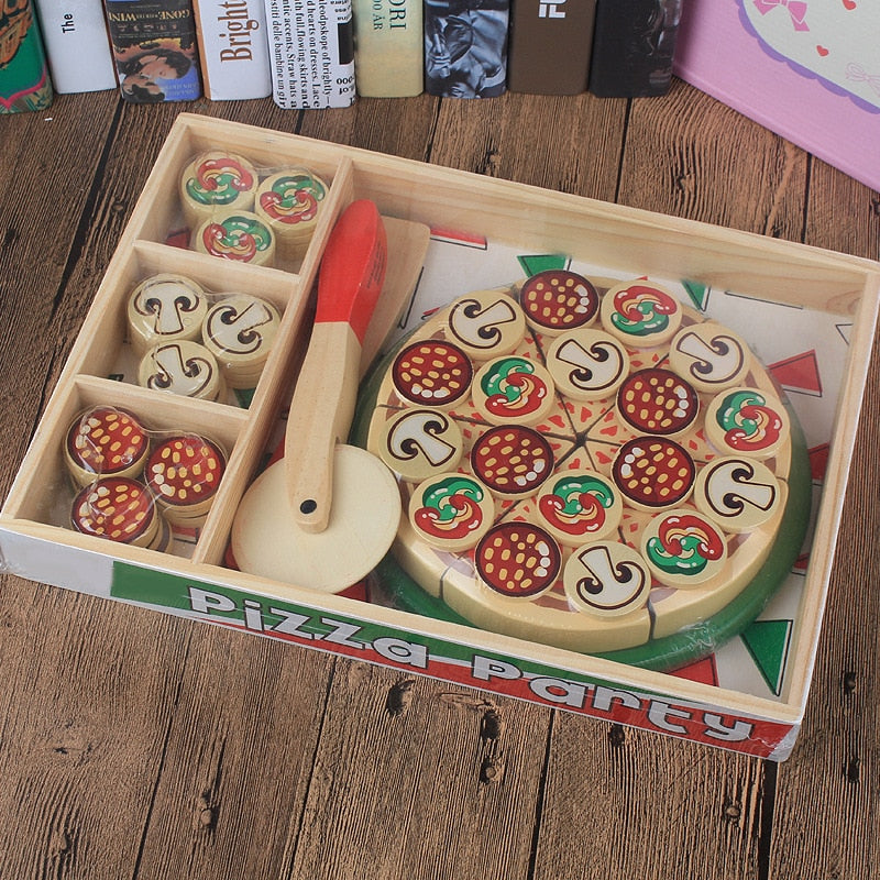 Wooden Toy Pizza Kitchen Pretend Play Set by HitMyNeed