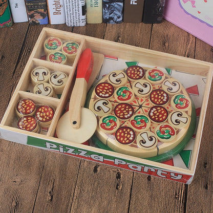 Wooden Toy Pizza Kitchen Pretend Play Set by HitMyNeed