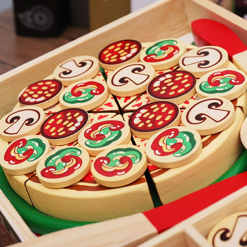 Wooden Toy Pizza Kitchen Pretend Play Set by HitMyNeed
