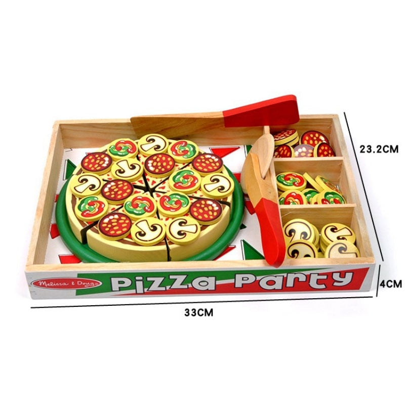 Wooden Toy Pizza Kitchen Pretend Play Set by HitMyNeed