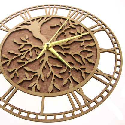 Wooden Tree of Life Wall Clock 30cm by HitMyNeed
