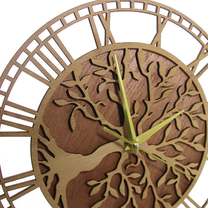 Wooden Tree of Life Wall Clock 30cm by HitMyNeed