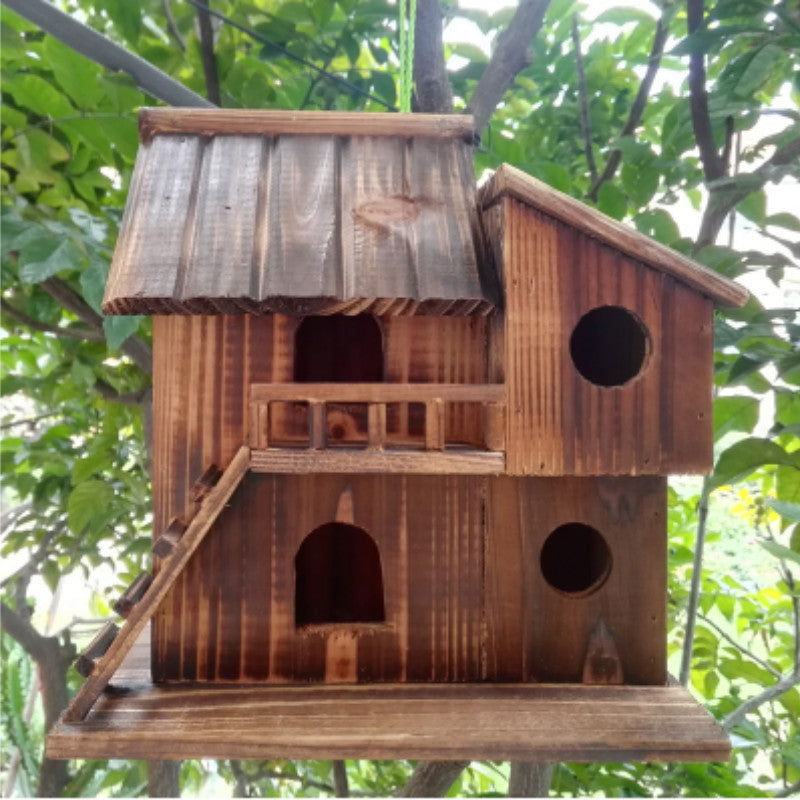 Wooden Two-Story Outdoor Bird House by HitMyNeed