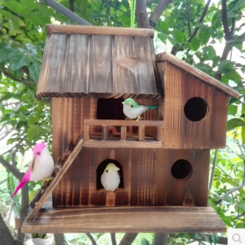 Wooden Two-Story Outdoor Bird House by HitMyNeed