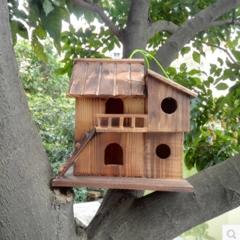 Wooden Two-Story Outdoor Bird House by HitMyNeed