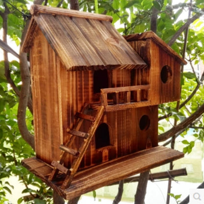 Wooden Two-Story Outdoor Bird House by HitMyNeed