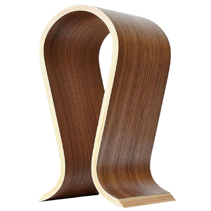 Wooden U-Shaped Headset Stand with Anti-Slip Base by HitMyNeed