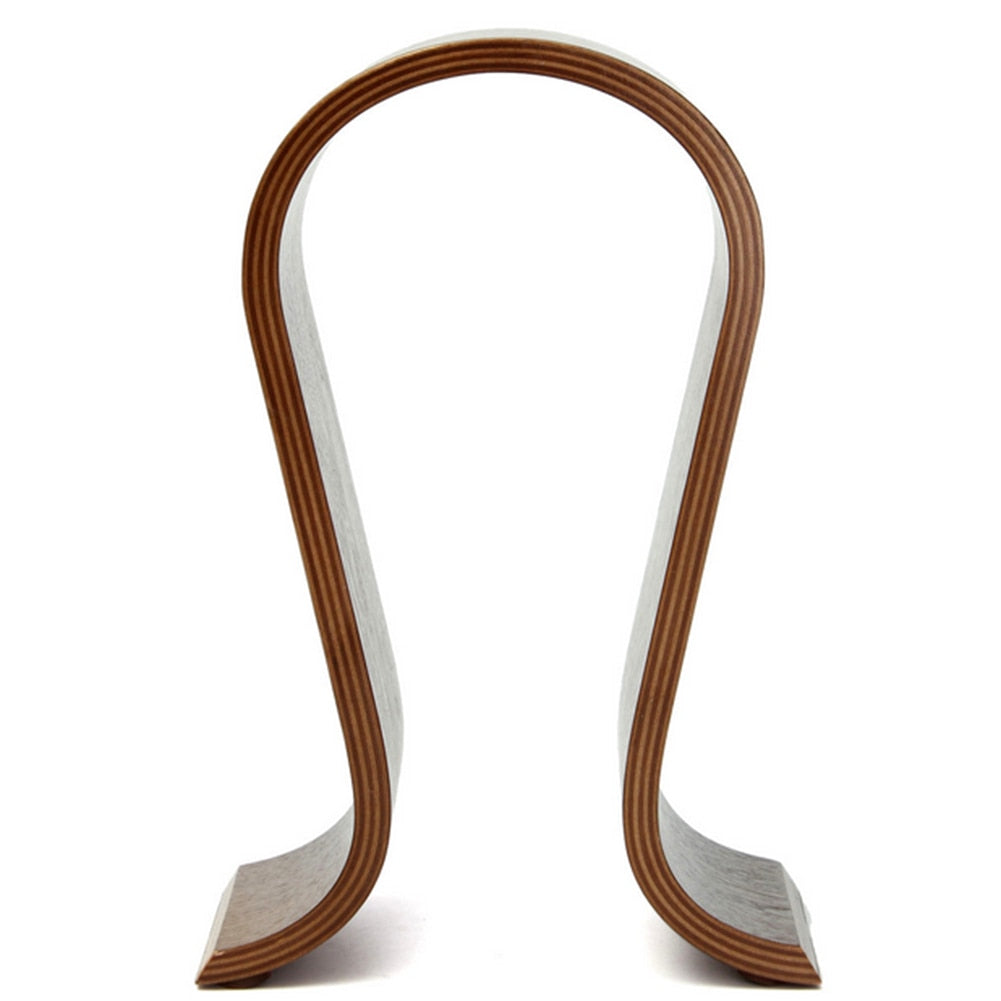 Wooden U-Shaped Headset Stand with Anti-Slip Base by HitMyNeed