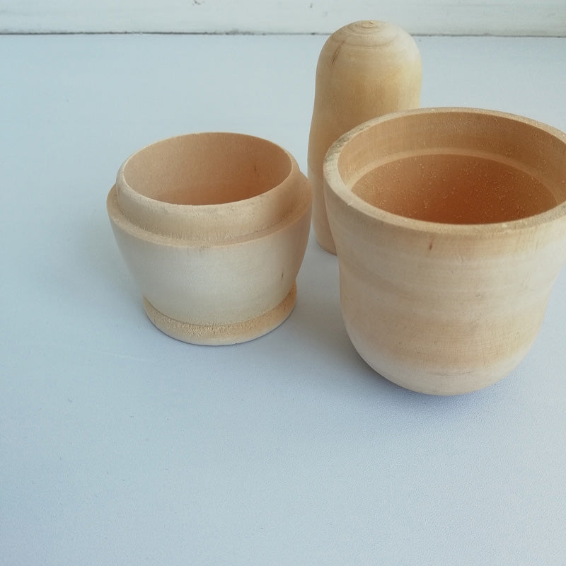 Wooden Unpainted Nesting Dolls Set (5 Pieces) by HitMyNeed