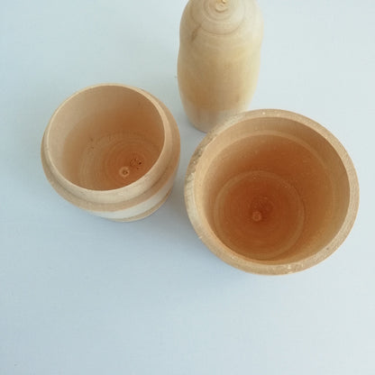 Wooden Unpainted Nesting Dolls Set (5 Pieces) by HitMyNeed