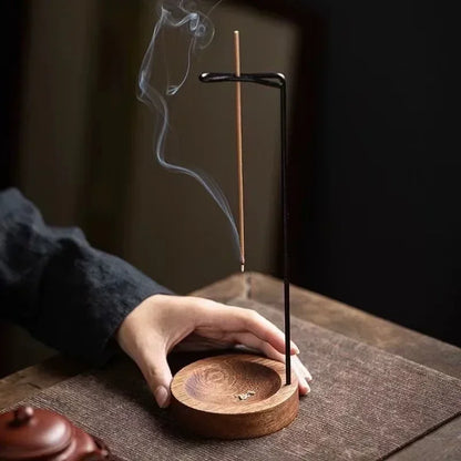 Wooden Upside Down Incense Burner & Stick Holder dark-color by HitMyNeed