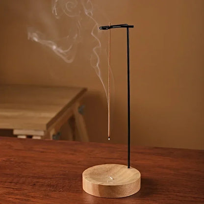 Wooden Upside Down Incense Burner & Stick Holder wood-color by HitMyNeed