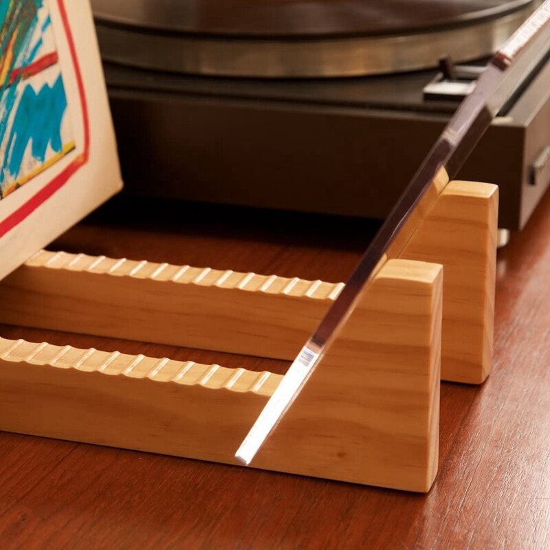 Wooden Vinyl Record Holder with Clear Acrylic Ends by HitMyNeed