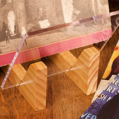 Wooden Vinyl Record Holder with Clear Acrylic Ends by HitMyNeed