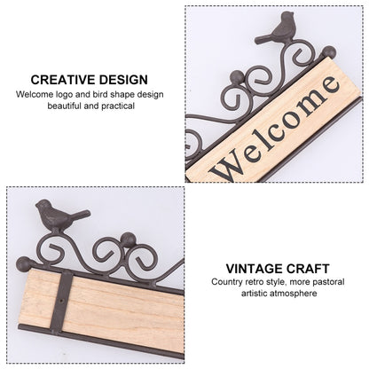 Wooden Welcome Door Sign with Iron Frame by HitMyNeed