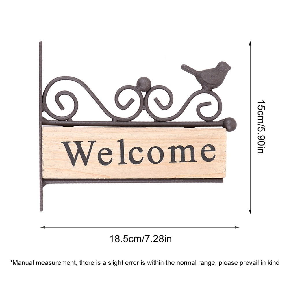 Wooden Welcome Door Sign with Iron Frame by HitMyNeed