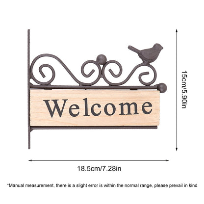 Wooden Welcome Door Sign with Iron Frame by HitMyNeed