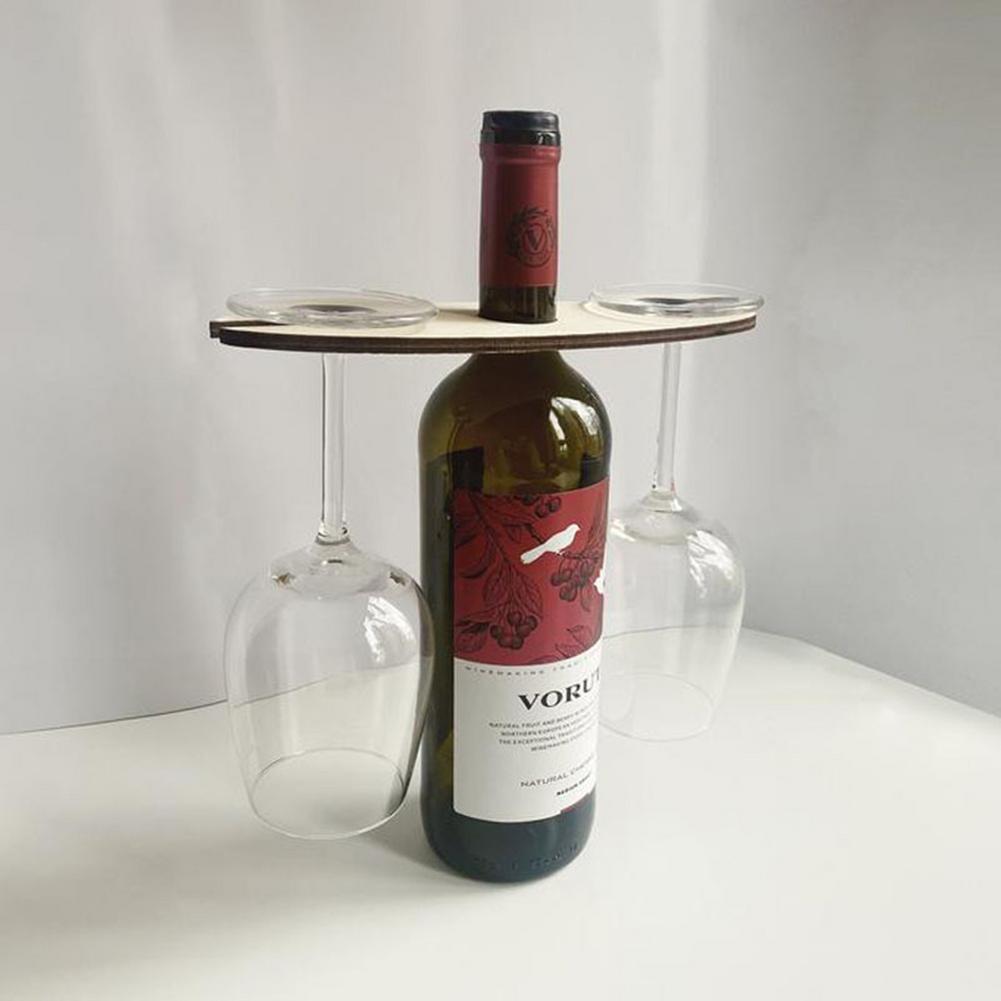 Wooden Wine Bottle and Glass Holder Rack by HitMyNeed