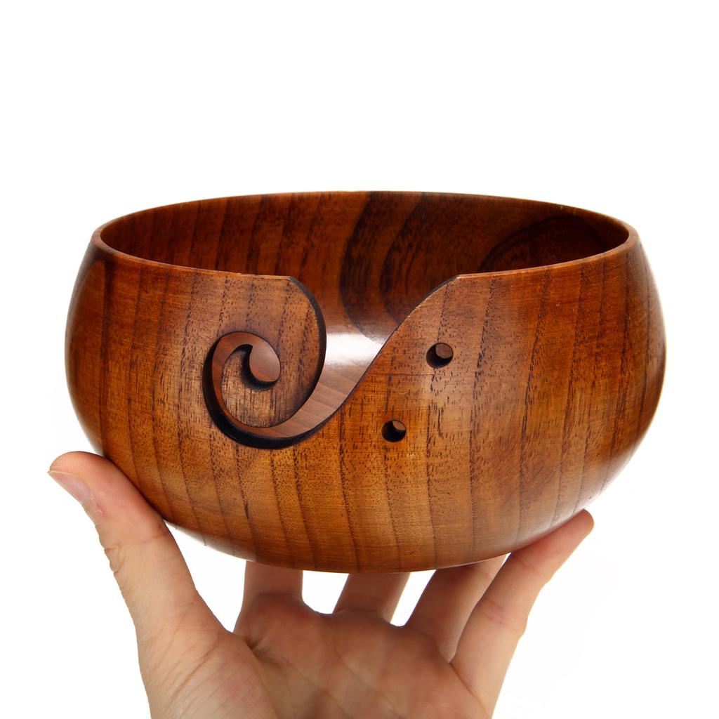 Wooden Yarn Holder Bowl for Tangle-Free Knitting by HitMyNeed