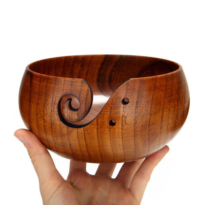 Wooden Yarn Holder Bowl for Tangle-Free Knitting by HitMyNeed