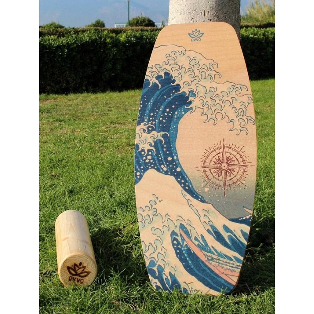 Wooden Yoga Balance Board with Roller by HitMyNeed