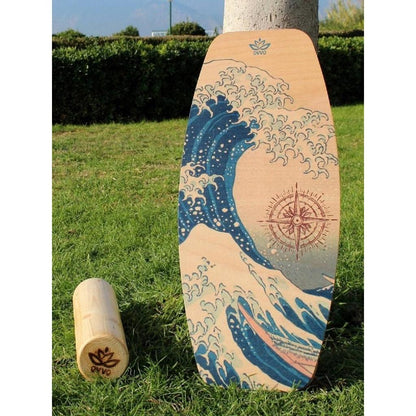 Wooden Yoga Balance Board with Roller by HitMyNeed