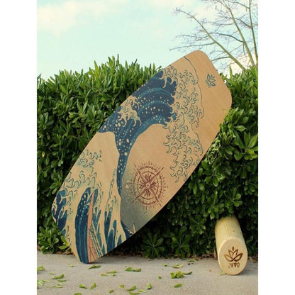 Wooden Yoga Balance Board with Roller by HitMyNeed