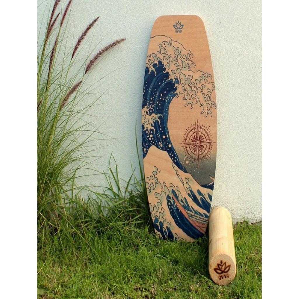 Wooden Yoga Balance Board with Roller by HitMyNeed