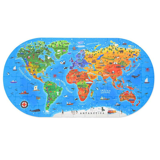 World Map Puzzle for Kids, 100 Pieces by HitMyNeed
