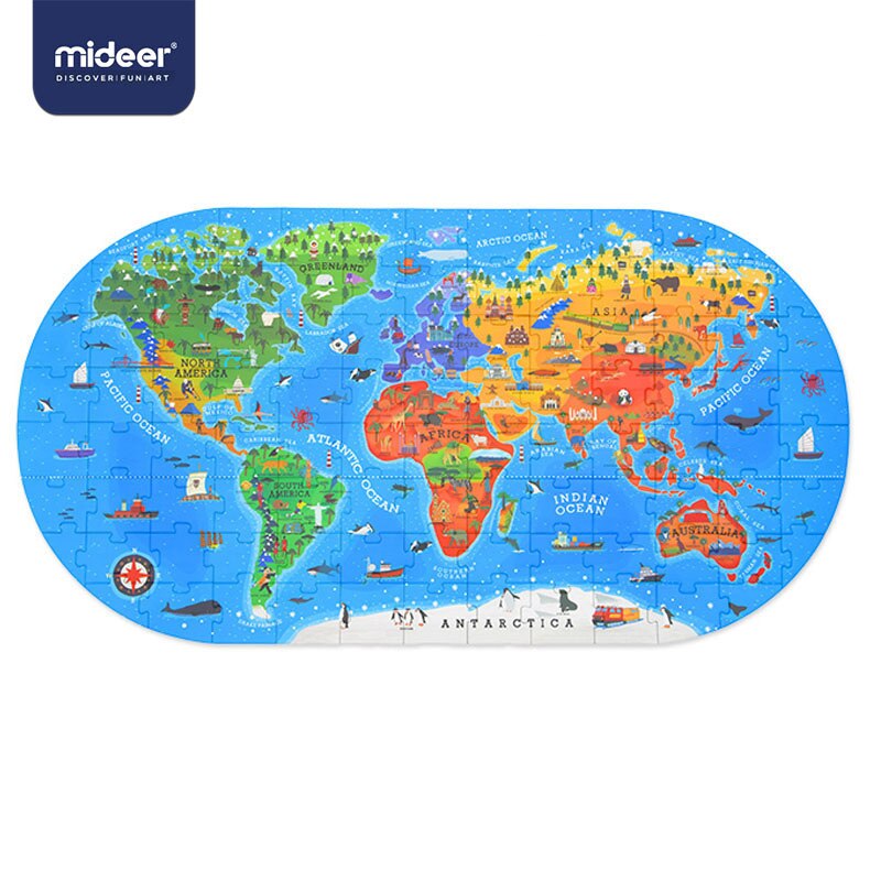 World Map Puzzle for Kids, 100 Pieces by HitMyNeed