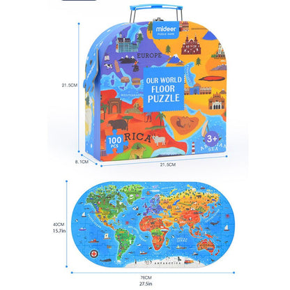 World Map Puzzle for Kids, 100 Pieces by HitMyNeed