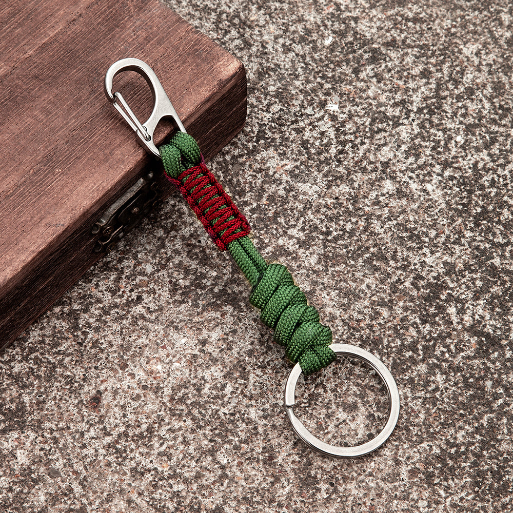 Woven Rope Survival Keychain with Carabiner Clip by HitMyNeed