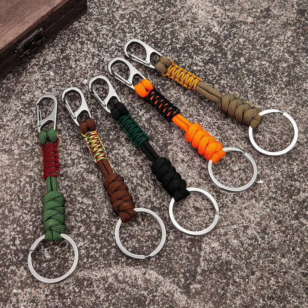 Woven Rope Survival Keychain with Carabiner Clip by HitMyNeed