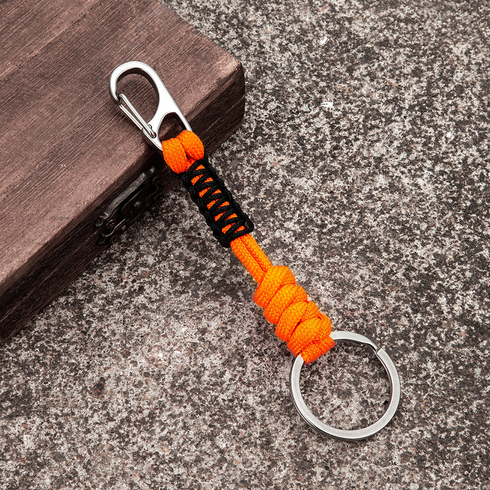 Woven Rope Survival Keychain with Carabiner Clip k527 by HitMyNeed