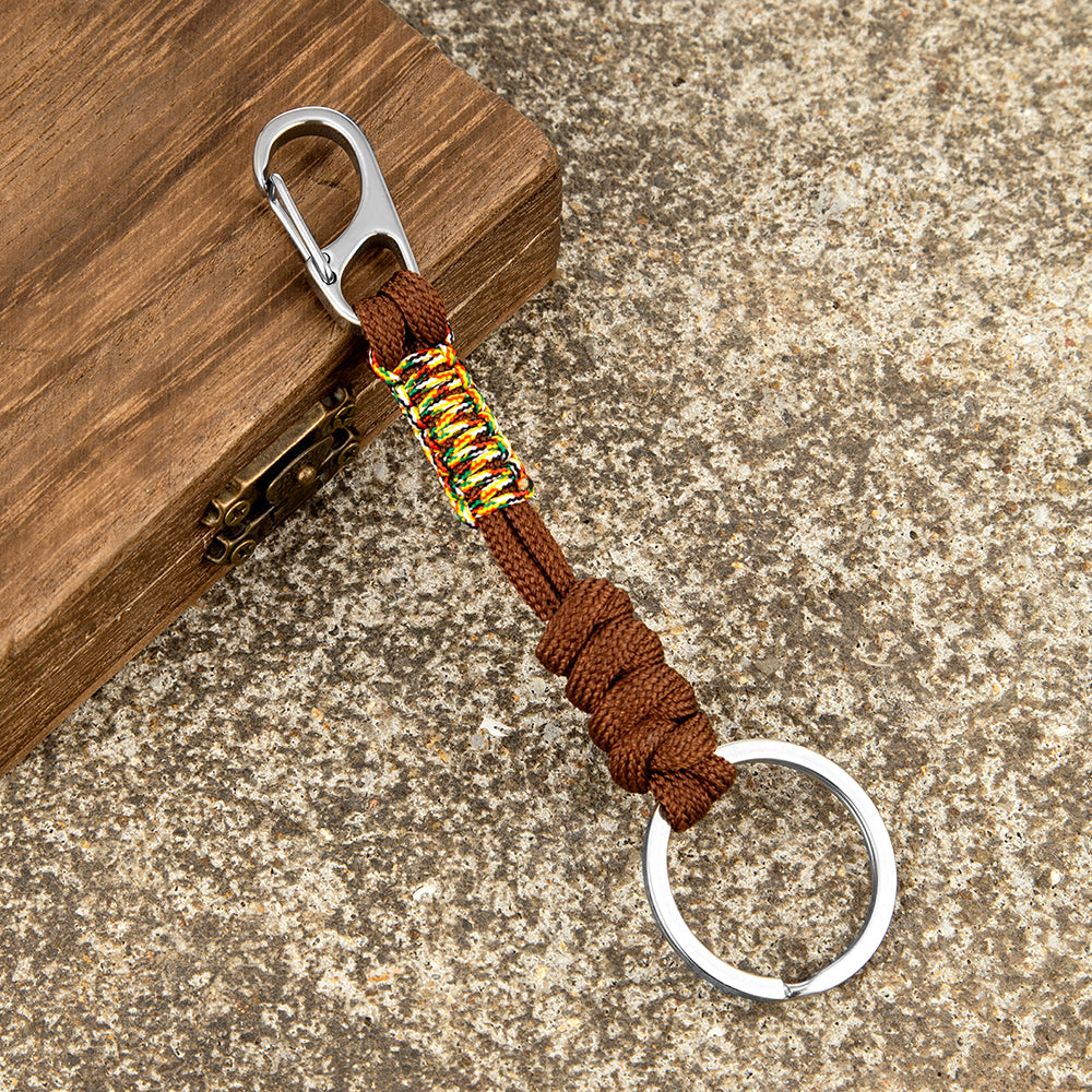 Woven Rope Survival Keychain with Carabiner Clip k529 by HitMyNeed
