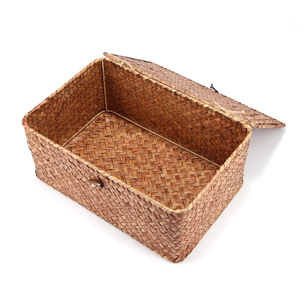 Woven Seaweed Storage Basket with Lid by HitMyNeed
