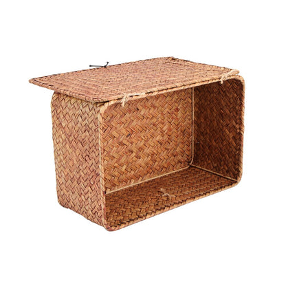 Woven Seaweed Storage Basket with Lid by HitMyNeed