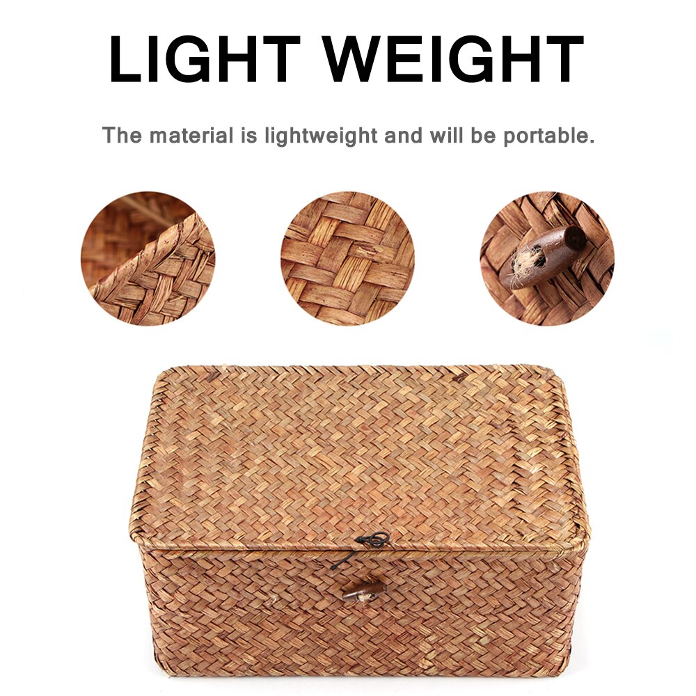 Woven Seaweed Storage Basket with Lid by HitMyNeed