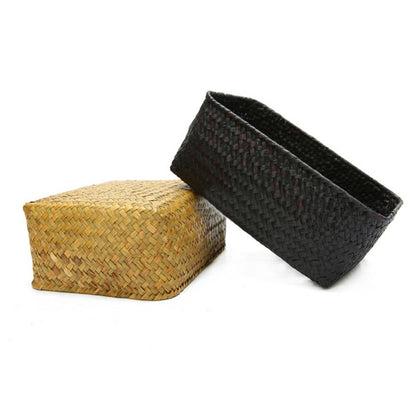 Woven Straw Desk Organizer Basket by HitMyNeed