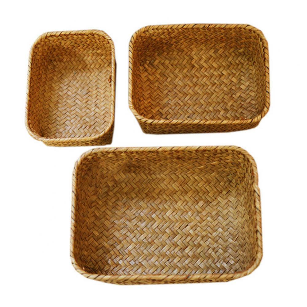 Woven Straw Desk Organizer Basket by HitMyNeed