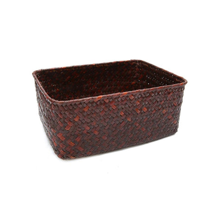 Woven Straw Desk Organizer Basket coffee middle by HitMyNeed
