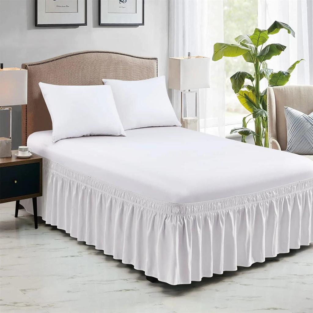 Wrap-Around Elastic Ruffle Bed Skirt by HitMyNeed
