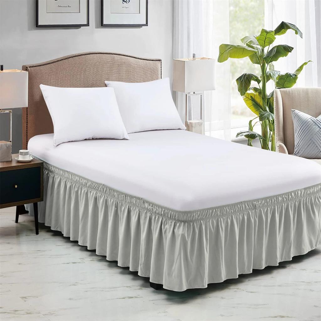 Wrap-Around Elastic Ruffle Bed Skirt by HitMyNeed