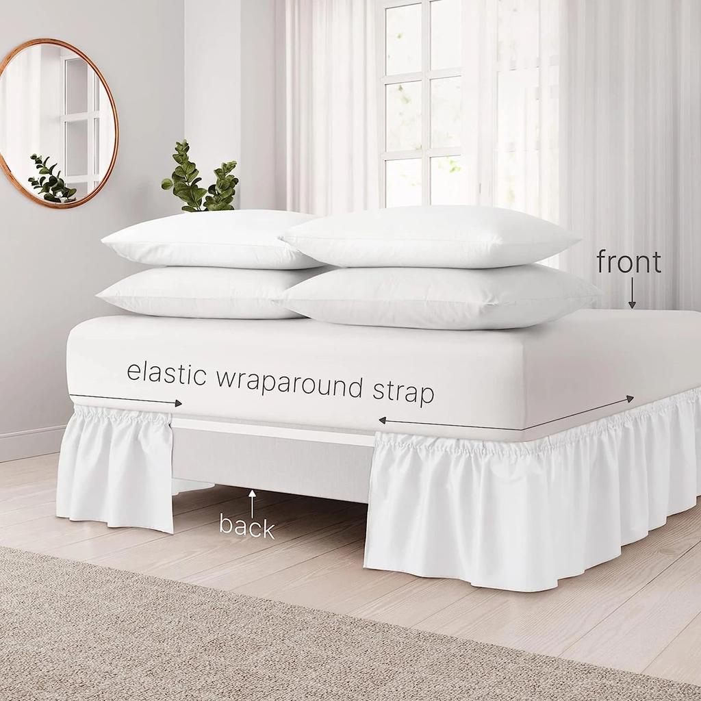 Wrap-Around Elastic Ruffle Bed Skirt by HitMyNeed
