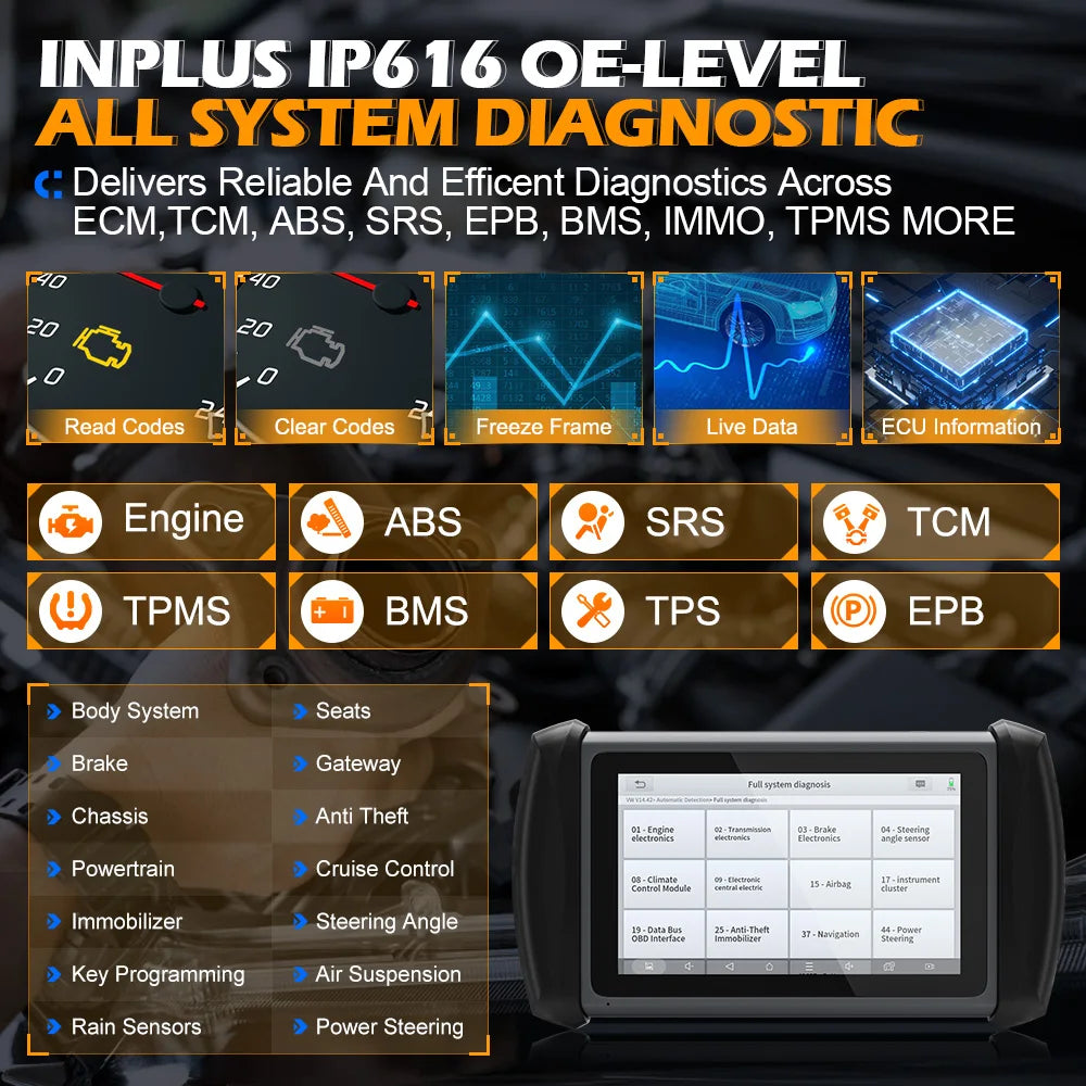 XTOOL InPlus IP616 All‑System OBD2 Diagnostic Scanner by HitMyNeed
