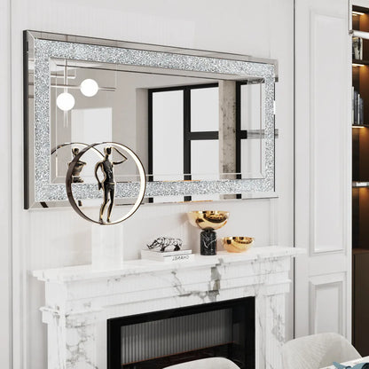 XXXL Crushed Crystal Diamond Full Length Wall Mirror by HitMyNeed