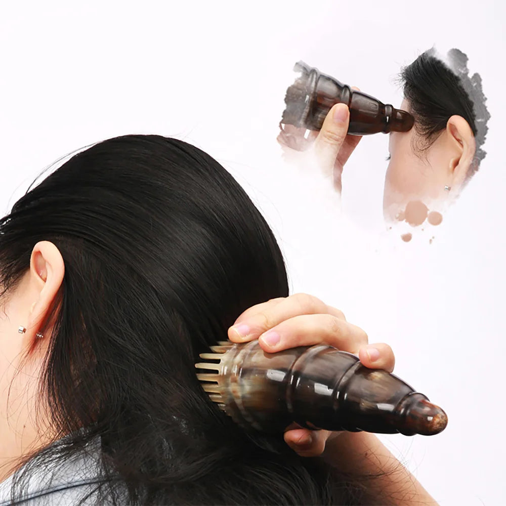 Yak Horn Guasha Head Massage Comb Anti-Static Tool by HitMyNeed