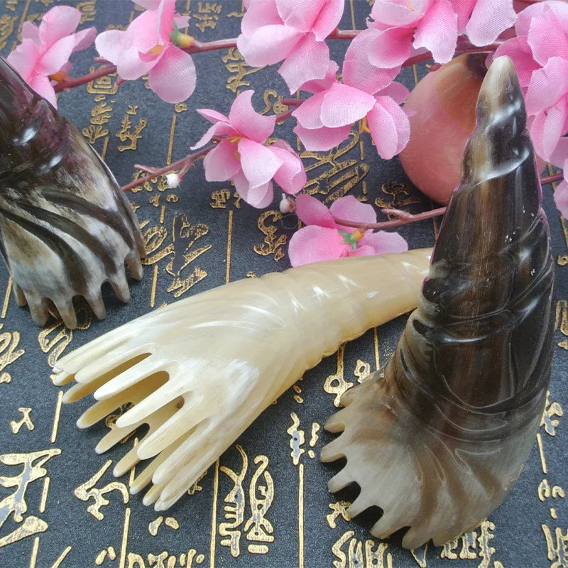 Yak Horn Guasha Head Massage Comb Anti-Static Tool by HitMyNeed